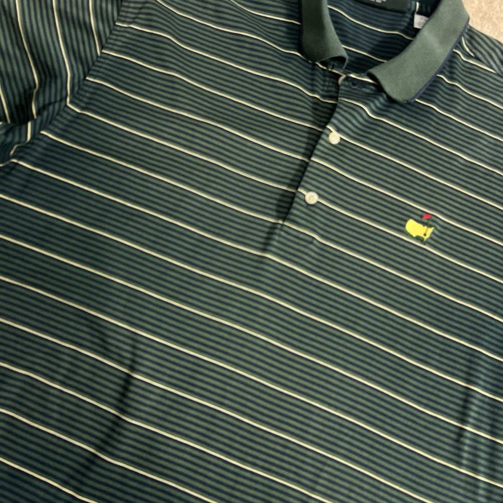 Vintage Amen Corner Masters Shirt Mens Large Polo Green Striped Mercerized L